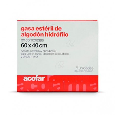 Comprar gasa esteril algodon hidrofilo compresas 60 x40 6 u