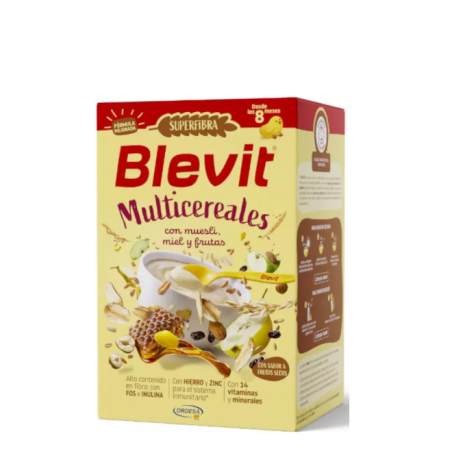 Comprar blevit superfibra multicereales con muesli, miel y gruta +8m 500g