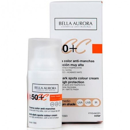 Comprar Bella Aurora CC Crema Anti Manchas SPF 50 Tono Oscuro 30 ml